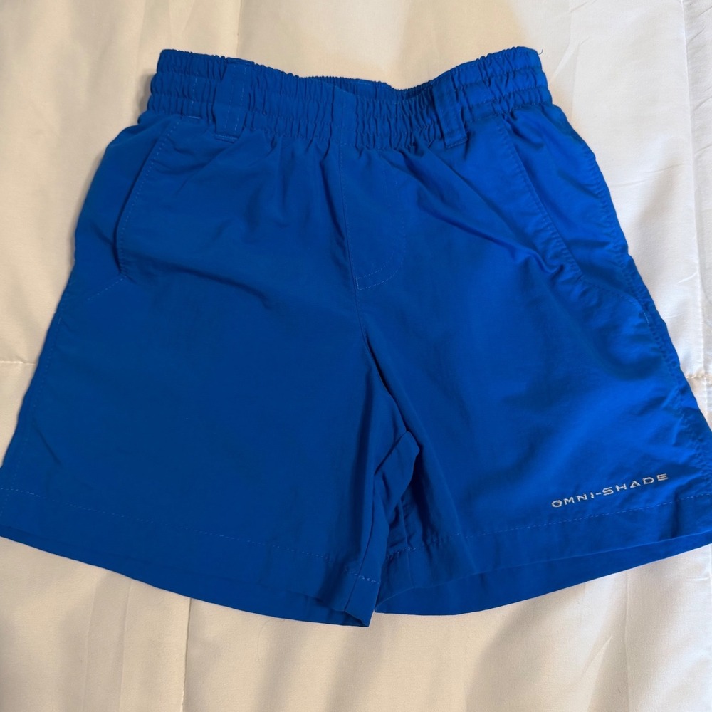 Columbia PFG Shorts Kids XXS 4/5 Blue Excellent Omni-Shade Fishing Trunks